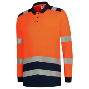 Poloshirt high vis Bicolor lange mouw